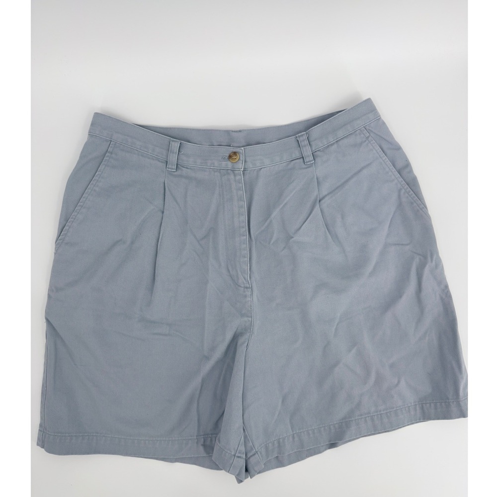 Lauren Ralph Lauren Pleated Shorts Vintage 90s Womens Size 14 Blue Cotton Twill